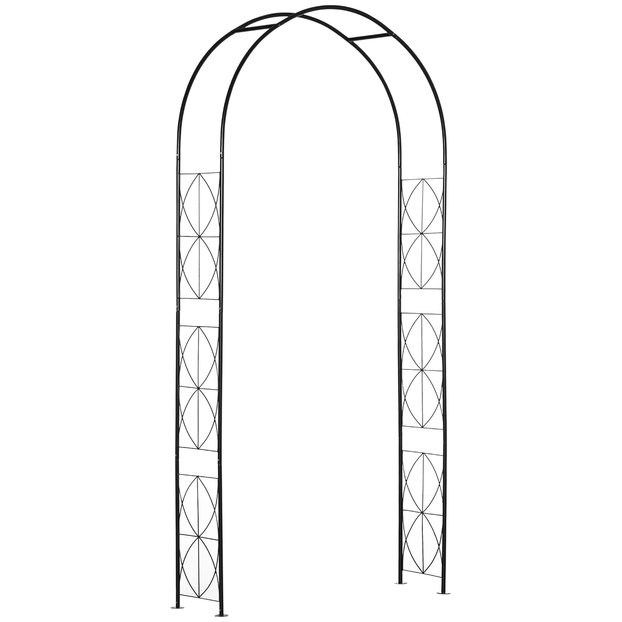 Arco de Jardín de Metal Arco de Rosas Arco de Boda Diseño Enrejado para Plantas Trepadoras para Decoración Patio Terraza 114x30x230 cm Negro