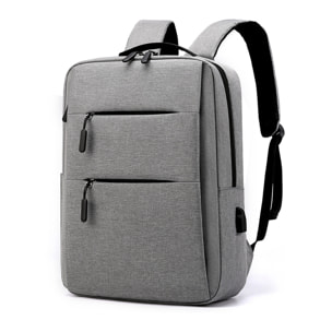 DAM Mochila para Laptop con interfaz de carga USB. 28x12x42 Cm. Color: Gris