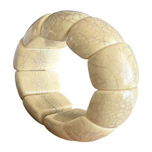 Brazalete resina diseño exclusivo imitación piedra.Elástico. Gloria Mago design