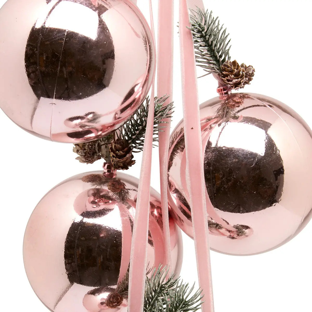 SUSP 6 BOULES ROSE