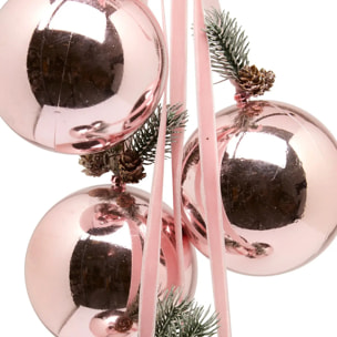 SUSP 6 BOULES ROSE