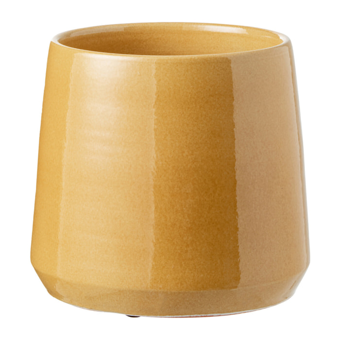 J-Line cache-pot Rond - céramique - ocre - medium -  Ø 23 cm