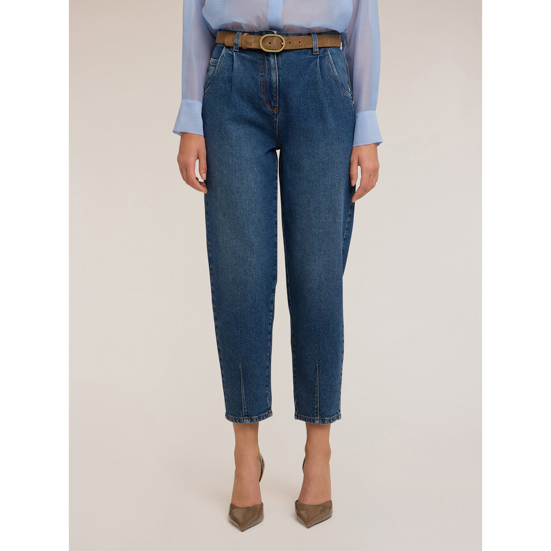 Motivi - Corte de barril de jeans - Azul