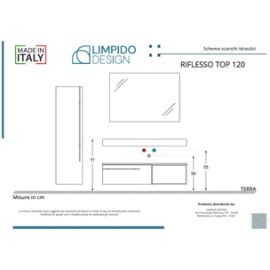 MOBILE DA BAGNO RIFLESSO 120 ROVERE NATURALE - 9 PEZZI