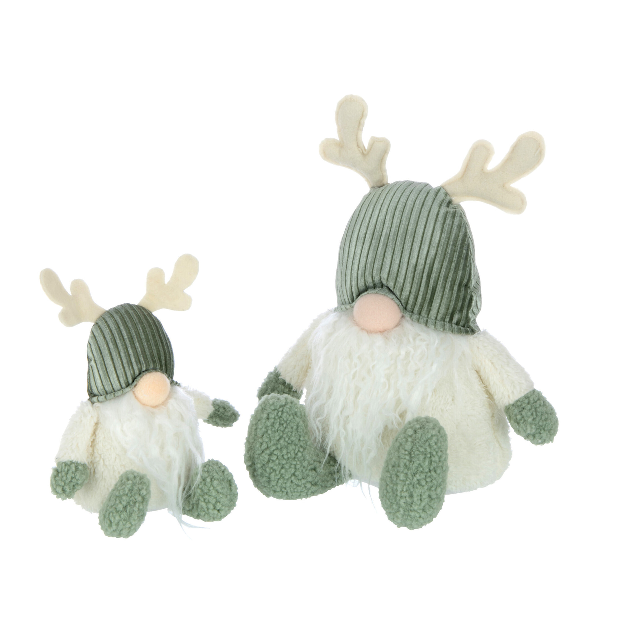 J-Line Lutin Bois De Cerf Textile Vert/Beige Large