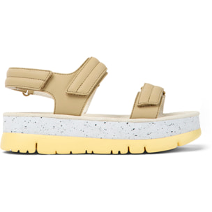 Sandalias - CAMPER Oruga Up - Beige - Cuero liso