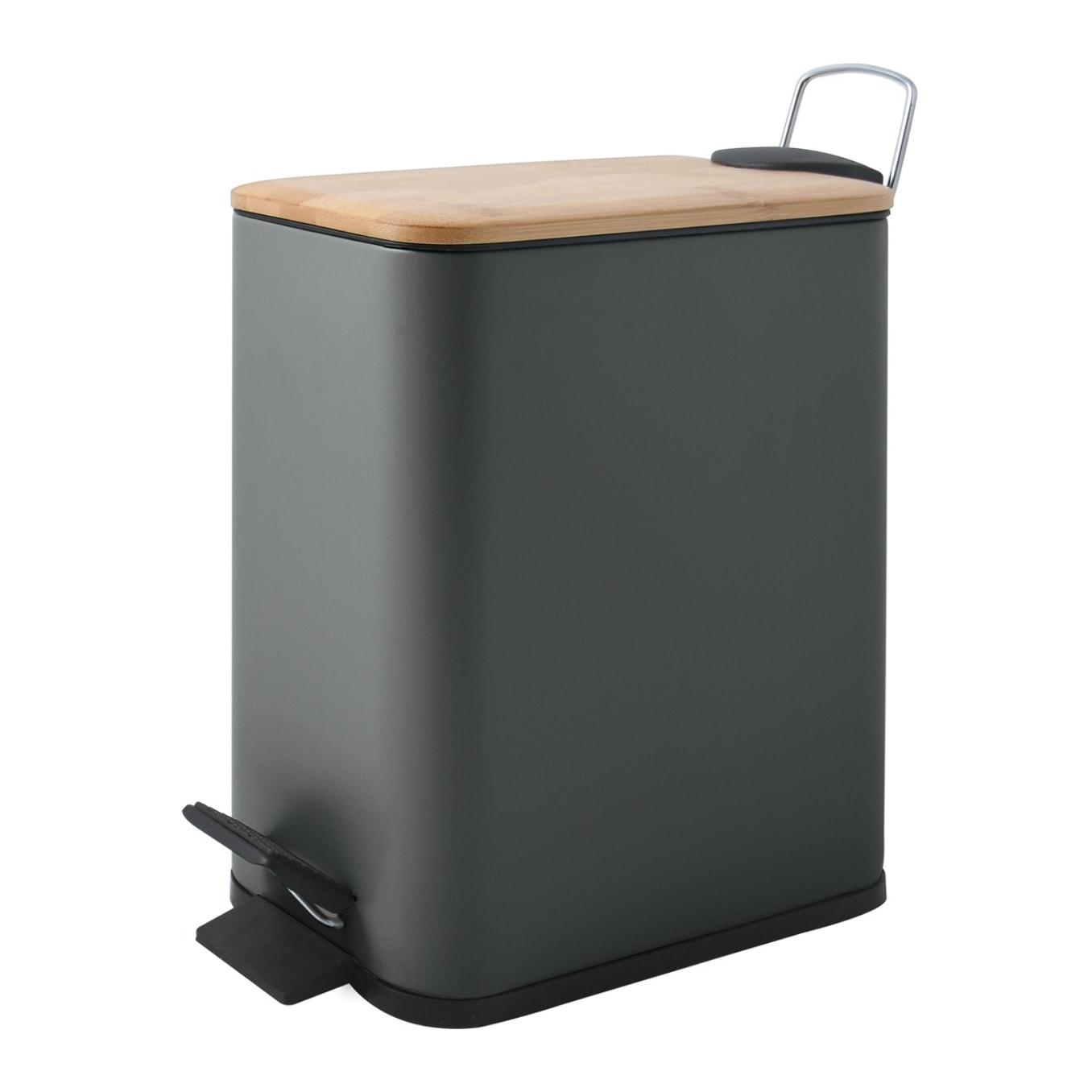 Cubo de basura con pedal ERIK de 5L en color Antracita - 14x28x29cm