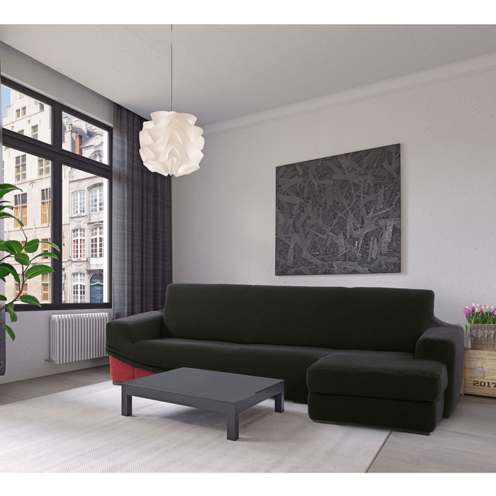 Funda para Chaise Longue derecho (visto de frente) brazo largo SÚPER ELÁSTICA modelo HELENA