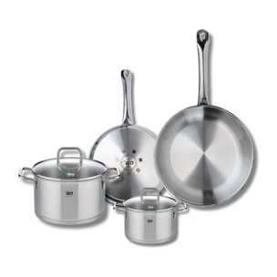 Set de 2 Poêles de cuisson 24 et 28 cm et 2 faitouts 14 et 20 cm Elo Profi Citrin