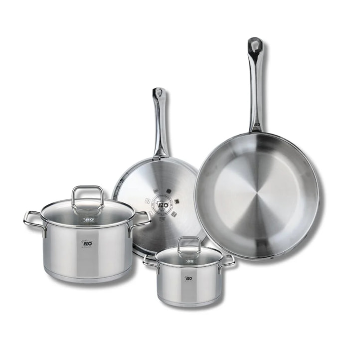 Set de 2 Poêles de cuisson 24 et 28 cm et 2 faitouts 14 et 20 cm Elo Profi Citrin