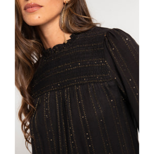 Vestido corto con lúrex de mujer