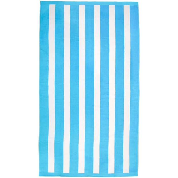 Serviette de plage éponge velours Jacquard Bleu 100x175 470g/m² - Bahia Bleu Turquoise