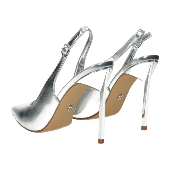 Décolleté sling back Donna Tata Italia Argentato