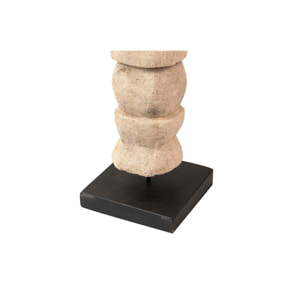 Set 3 Figuras Decorativas Beige 7x7x35, 7x7x40, 7x7x45 Cm