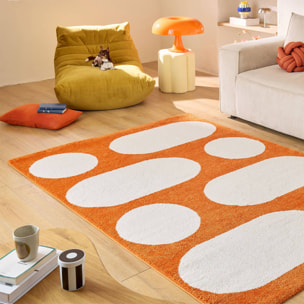 Tapis intérieur JOYCE orange. motif moderne 120 x 160 cm