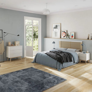 Mesita de noche Numa 2 cajones Blanco - Oak Soft