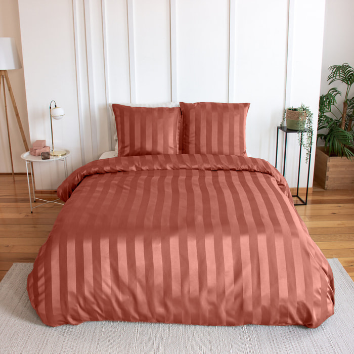 Parure housse de couette 3pcs 100% microfibre_tomette 260x240 cm