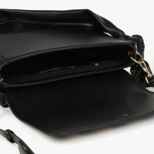 Borsa a tracolla con occhielli in metallo quadrati