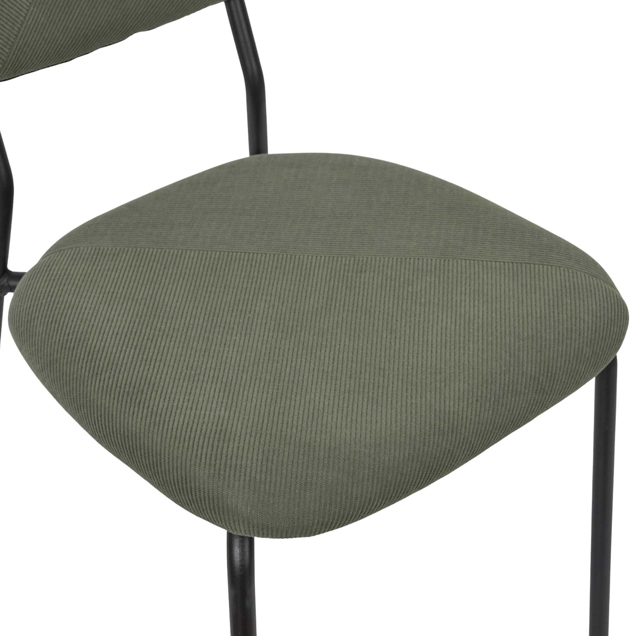 Lot de 4 Chaises - HOME DECO FACTORY - Jules - Côtelées - Confortables - Vert