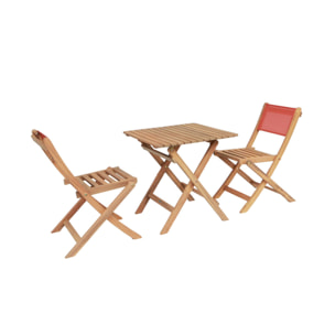 Table de jardin bistrot enfant bois d'acacia + 2 assises ELISE