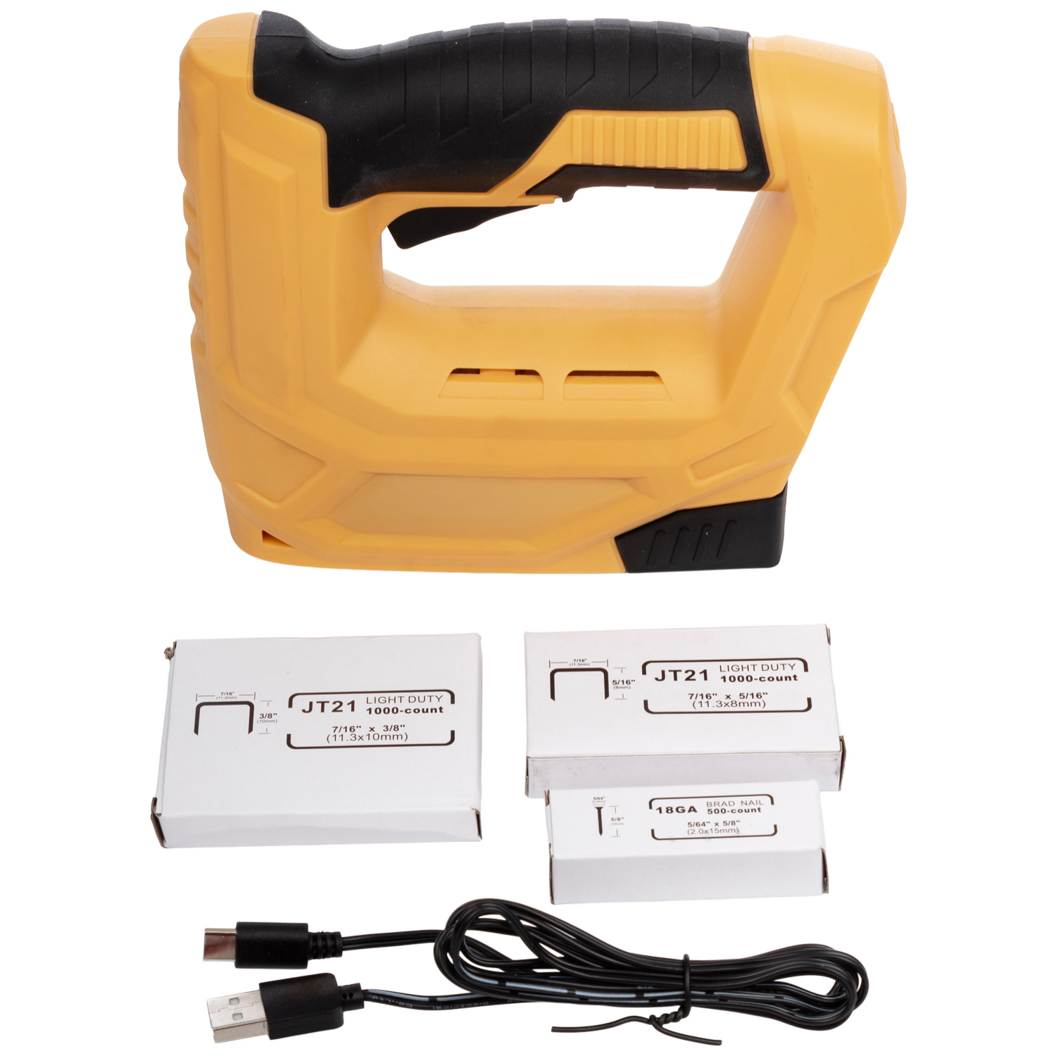 Pistola graffettatrice elettrica senza filo 4.2V 2000mAh. 30 graffette/minuto. Include 2000 graffette e 1000 chiodi.