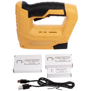 Pistola graffettatrice elettrica senza filo 4.2V 2000mAh. 30 graffette/minuto. Include 2000 graffette e 1000 chiodi.