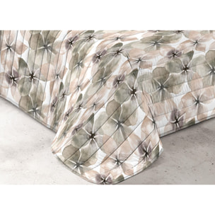Quilt Trapuntino Piumino Estivo 100gr/mq Microfibra Disegno Flower Tortora D20