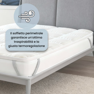 TOPPER PLUS TRAPUNTATO CON ELASTICI PIAZZA E MEZZA FRANCESE