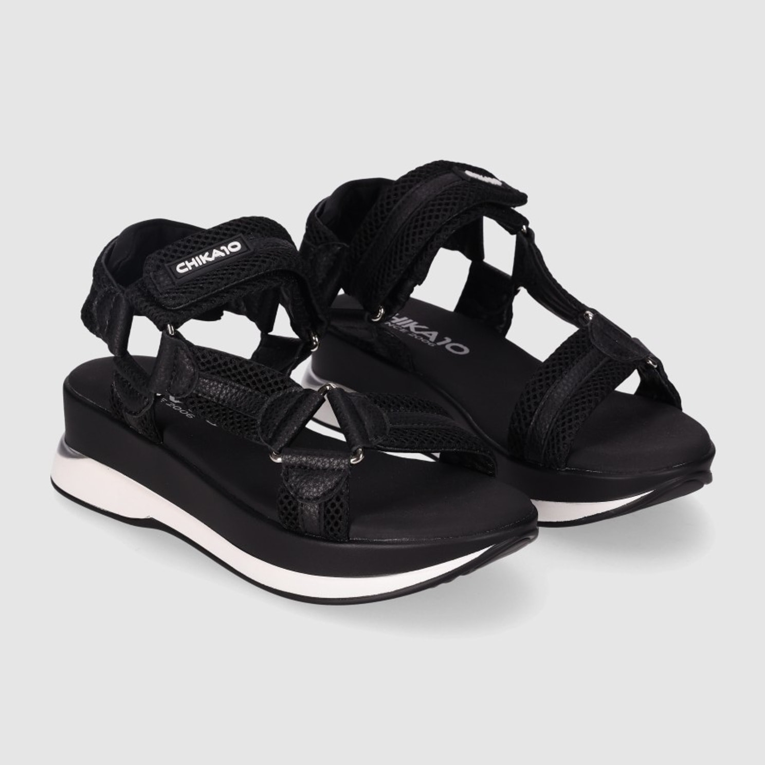 Sandalias de Tejido - Negro - Tacón: 5 cm