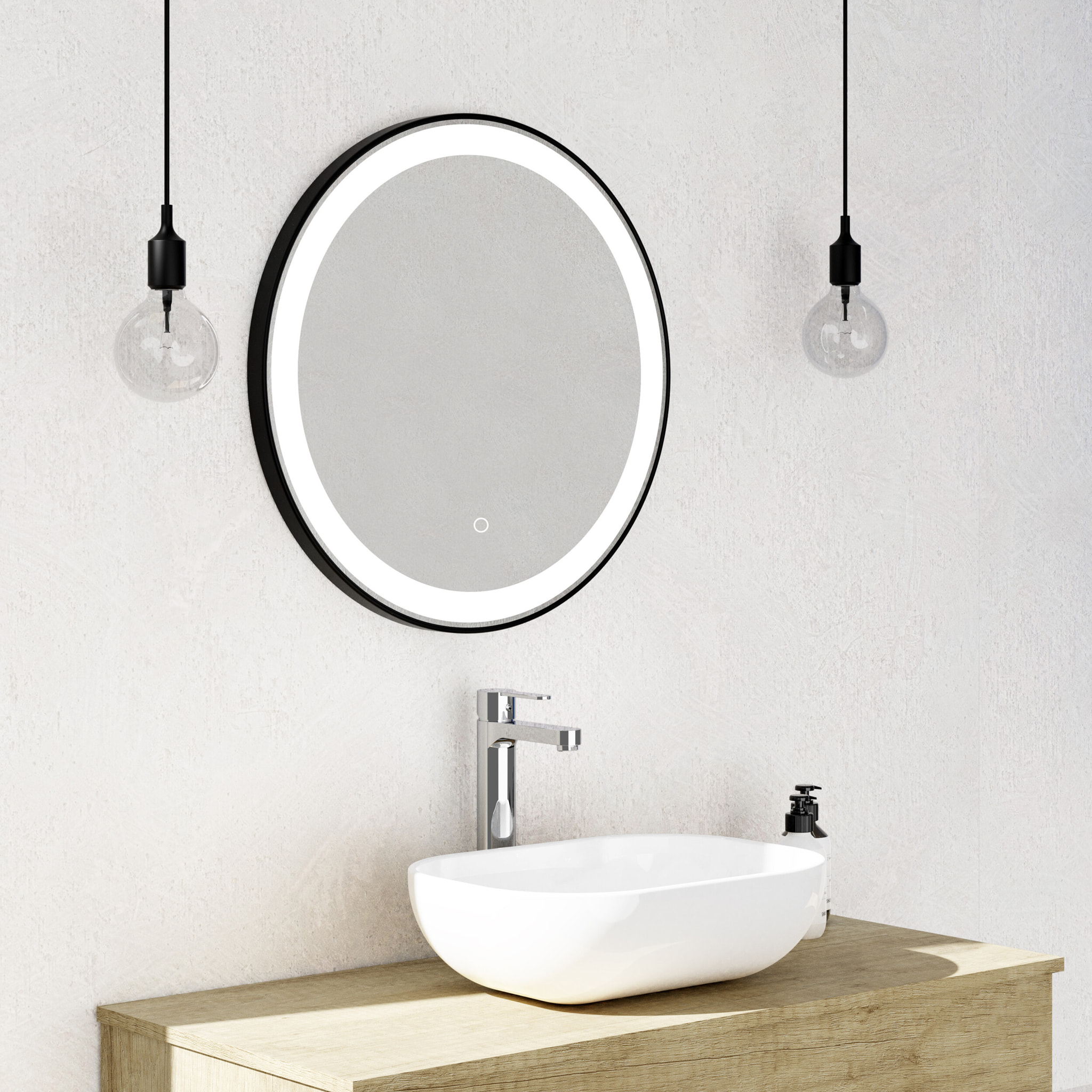 Miroir de salle de bain LED Per Tactil, 60 cm