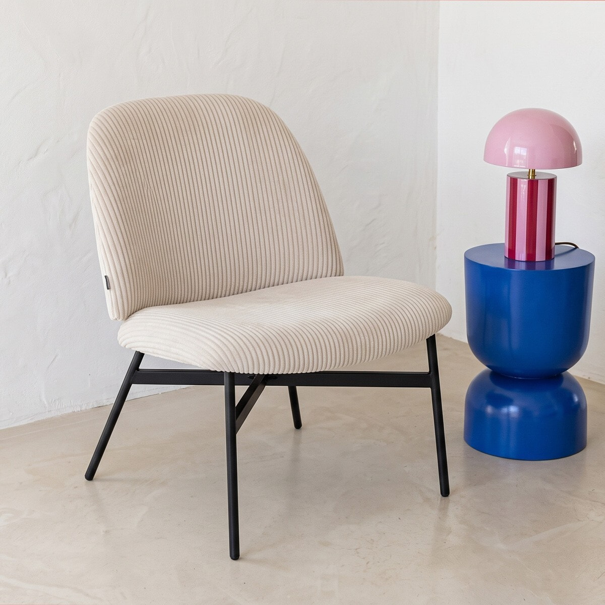 Fauteuil en velours côtelé - PETRA