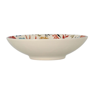 Lot de 6 assiettes calottes florales en grès 19cm JAIPUR