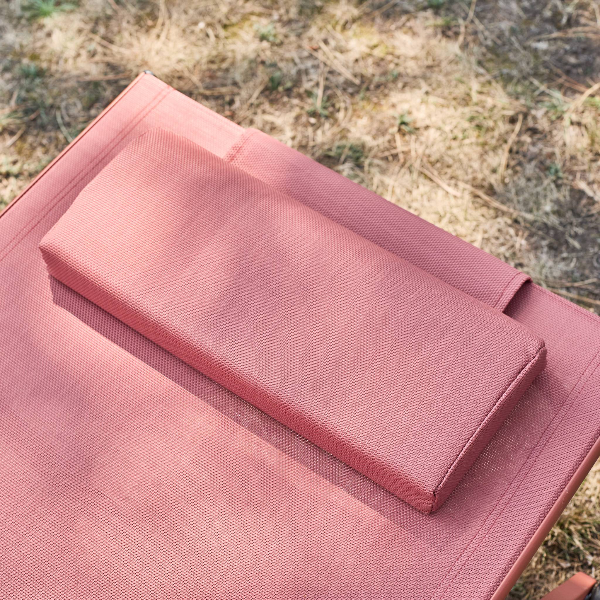 Bain de soleil acier multi positions avec coussin et roulettes (lot de 2) ONA