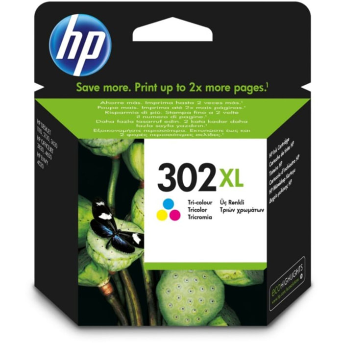 Cartouche d'encre HP Originale 302 XL Haute Capacité 3 Couleurs - F6U67AE