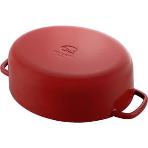 Cocotte en fonte, Ovale, Rouge, 33 cm