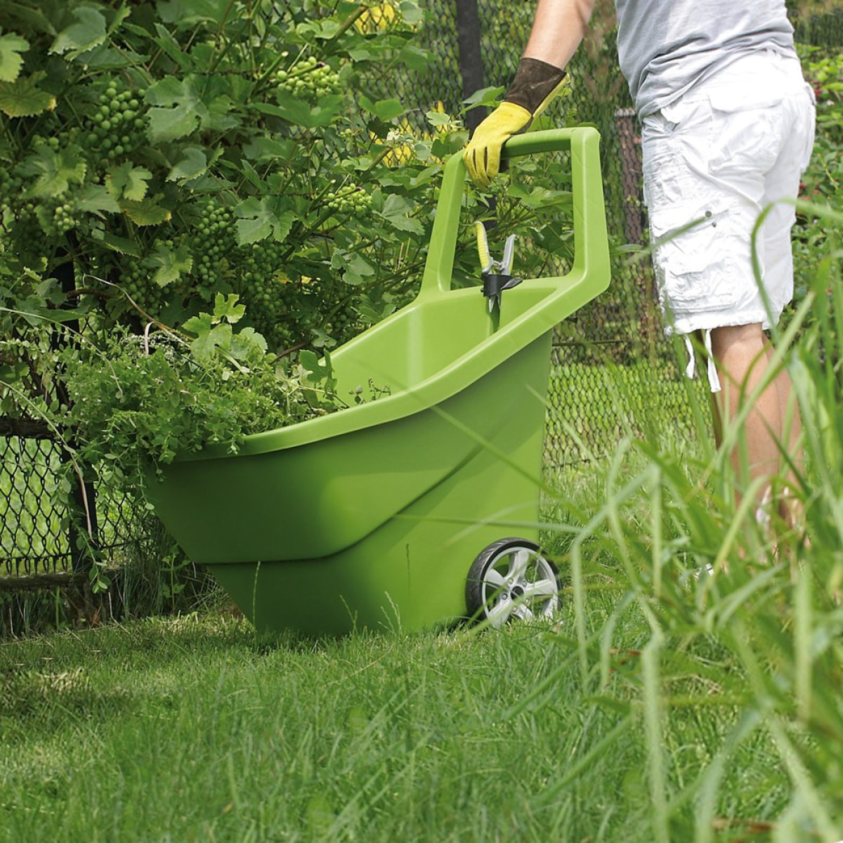 Carro de jardin Prosperplast "Load & Go" 95 L en color negro