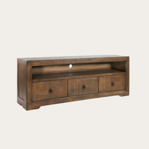 Meuble tv Oblak -bois massif d'araucaria-couleur nogal 160 x 60 x 40 cm