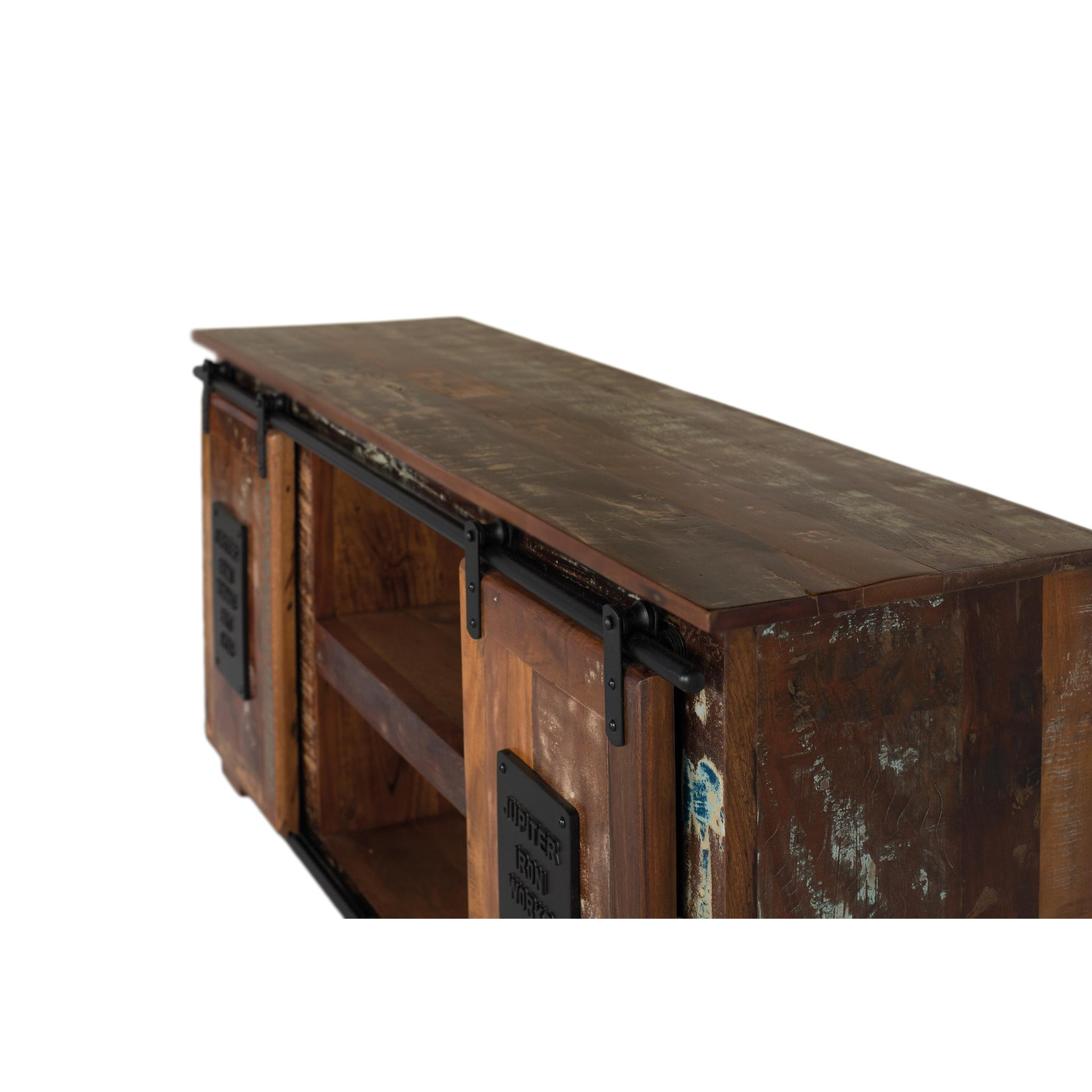 Mueble TV de Madera Reciclada 130 Cm Estilo Industrial Vintage