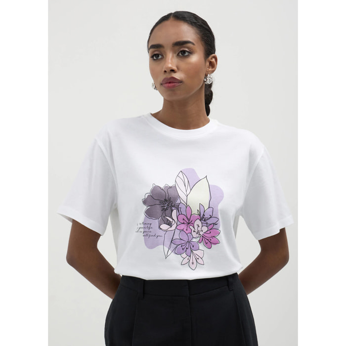 T-shirt smanicata con stampa