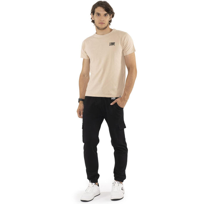 T-shirt da uomo in cotone elasticizzato a manica corta con logo piccolo 'Basic'