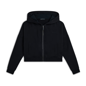 Felpa donna comfort fit con zip e cappuccio