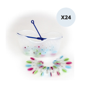 Panier x24 Pinces à  linge Bi-matiere MSV
