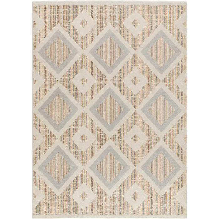 SIROCO Alfombra geométrica de pelo corto multicolor, varias medidas disponibles.