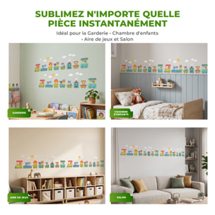Stickers Muraux décoration adhésifs Deux trains d’animaux