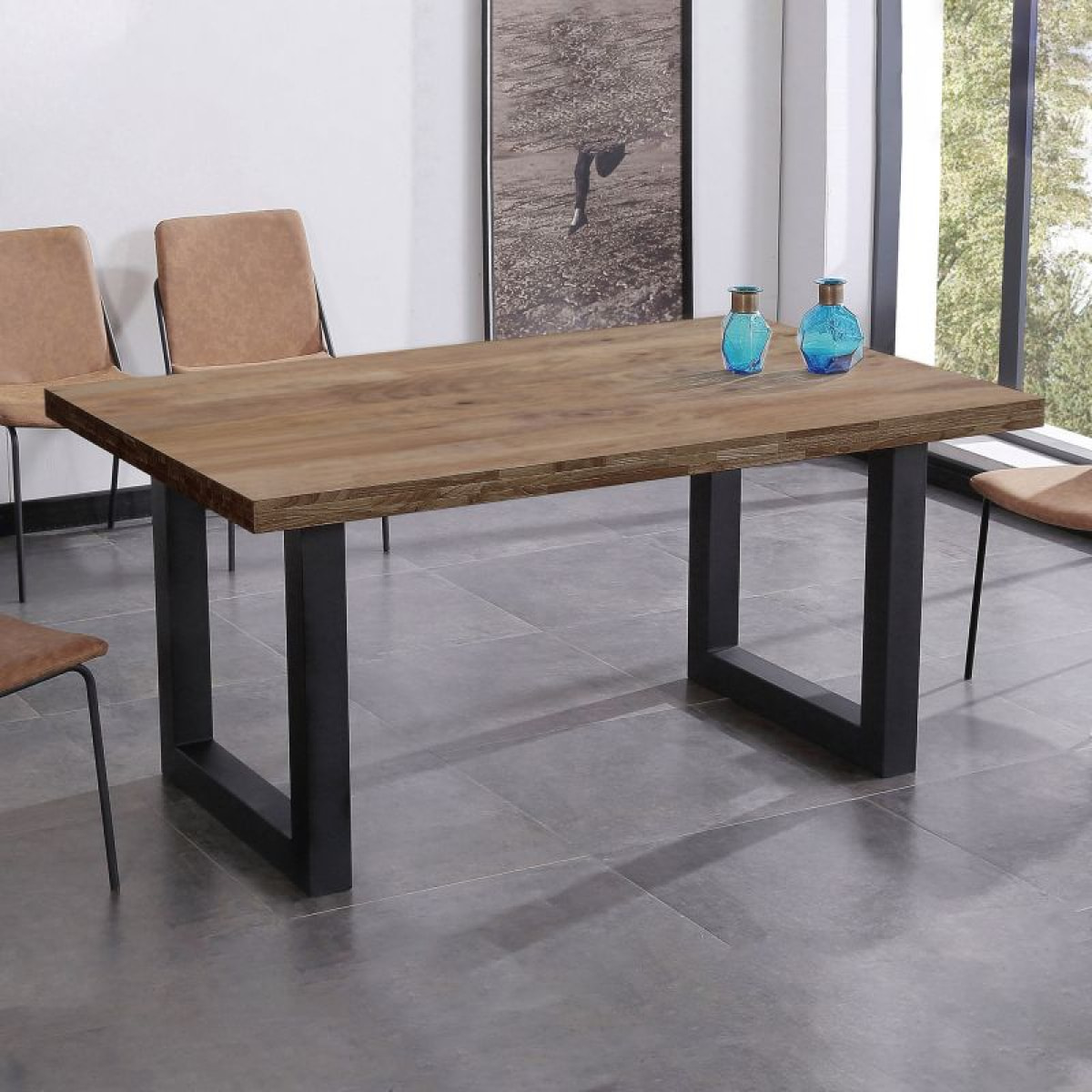 Mesa de comedor Loft 160 Roble boreal – Negro