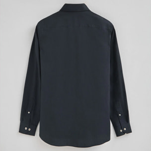 Camicia blu marino in popeline slim fit con logo Rigby Go