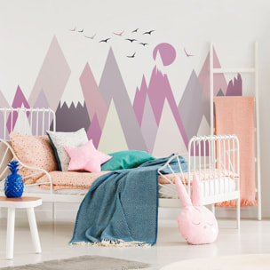 Stickers muraux enfants - Décoration chambre bébé - Autocollant Sticker mural géant enfant montagnes scandinaves LARINKA