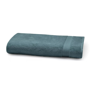 Serviette eponge pur coton 550 g/m² uni bleu Elea petrole