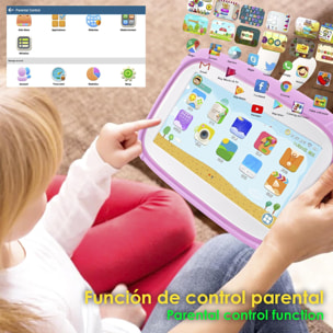 DAM Tablet Infantil A133 WiFi. SO Android 11. Pantalla 7'' 1024x600px. Quad-core ARM Cortex™ A53. 2GB RAM + 32GB. Doble cámara. 20x2x18,5 Cm. Color: Rosa