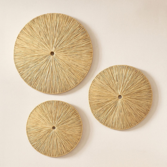 Set de 3 décorations murales en raphia 60, 50 et 40cm MIRI